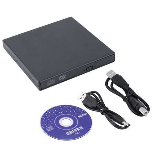 External CD DVD Drive USB 2.0 Slim Portable CD Reader High Speed ​​DVD Writer for Laptops and Desktop PCs  Windows OS & MacBook Pro Black