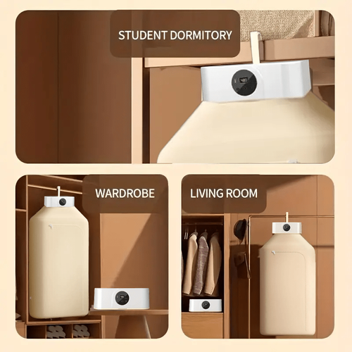 Portable clothes dryer, household hanging dryer, with display screen, 480 minute smart timer, 360° circulating hot air drying, equipped with drying cover, constant temperature system to prevent damage to clothes, and foldable.