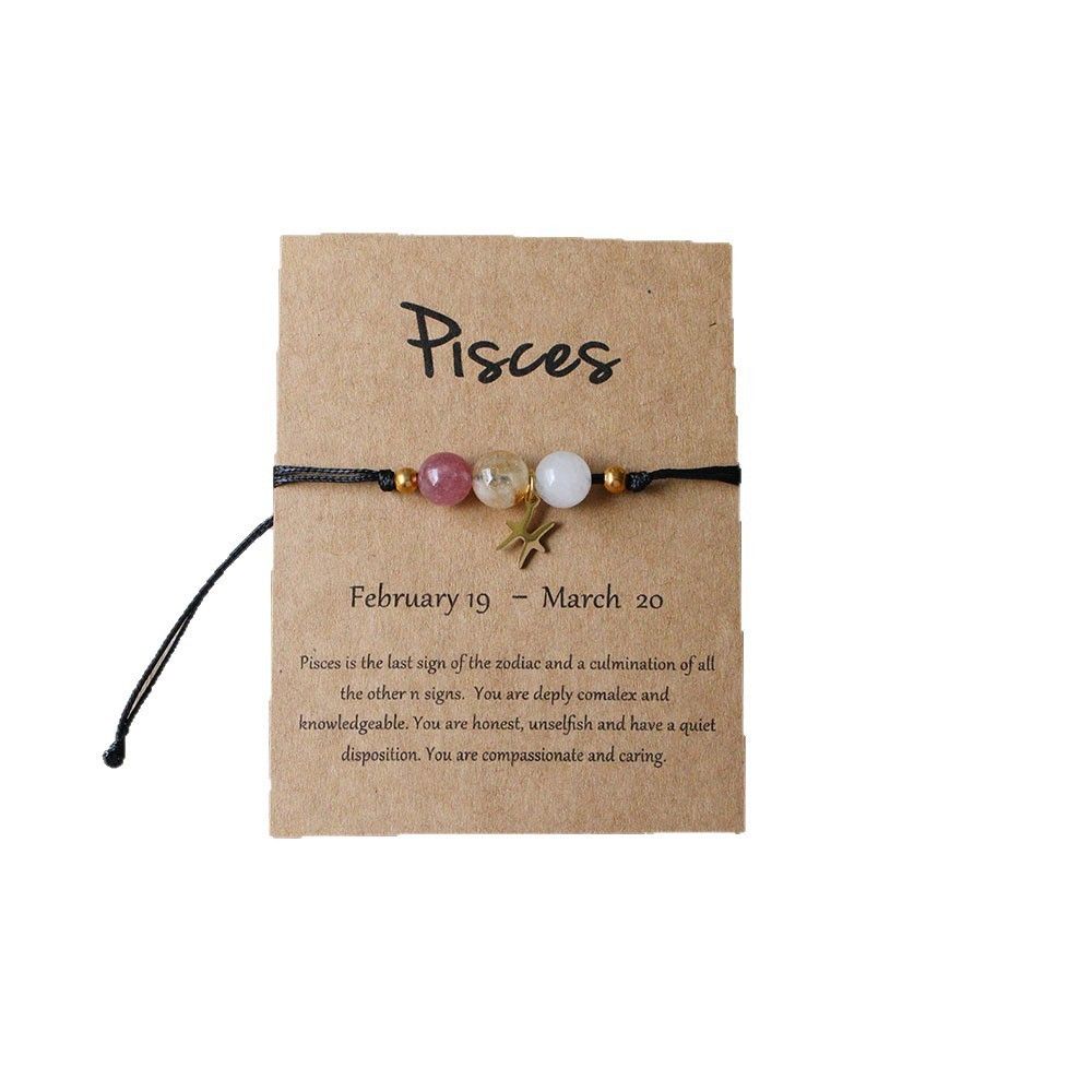 Natural stone beaded tiger's eye picture stone bracelet, twelve constellation bracelet wholesale