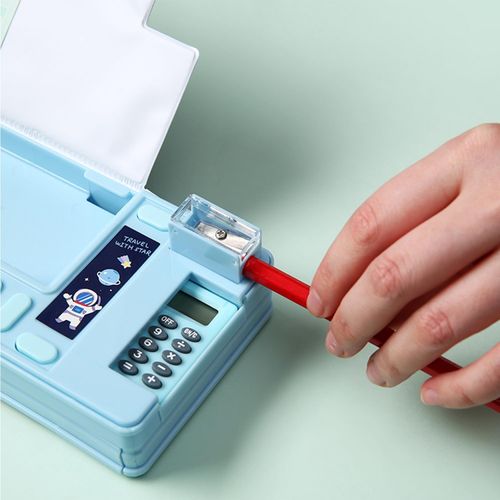 Pop Up Multifunction Pencil Case, Cute Cartoon Pen Box Organizer Stationery with Calculators, Sharpener, Schedule, School Supplies, Best Birthday Gifts for Kids Teens