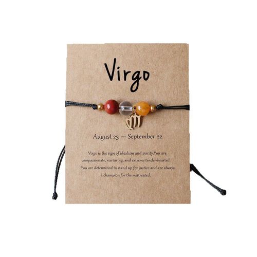Natural stone beaded tiger's eye picture stone bracelet, twelve constellation bracelet wholesale