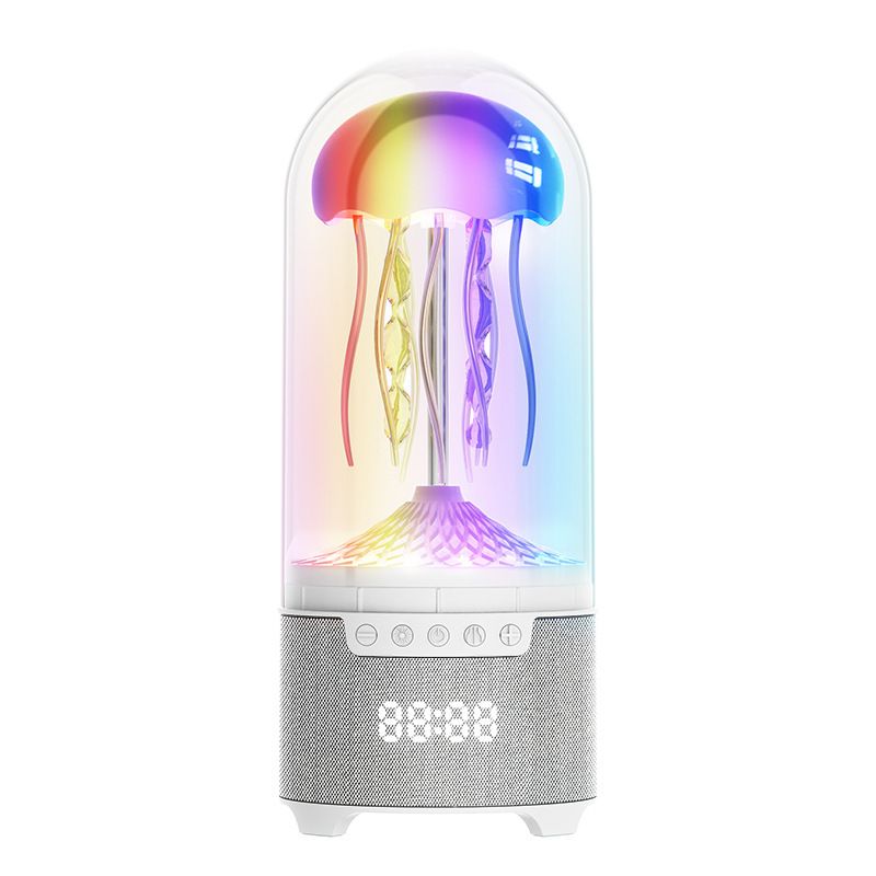 Smart voice-controlled jellyfish lamp, seven-color gradient ambient light, Bluetooth speaker night light, desktop alarm clock wake-up light