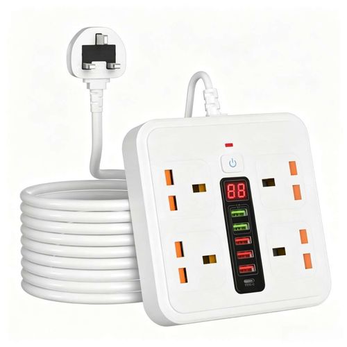 Universal socket with timed shut off, multi USB multi port power strip with wiring