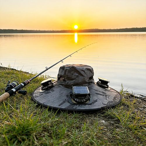 Hiking hat with 3 cooling fans, new dual use hat, supports USB and solar charging.