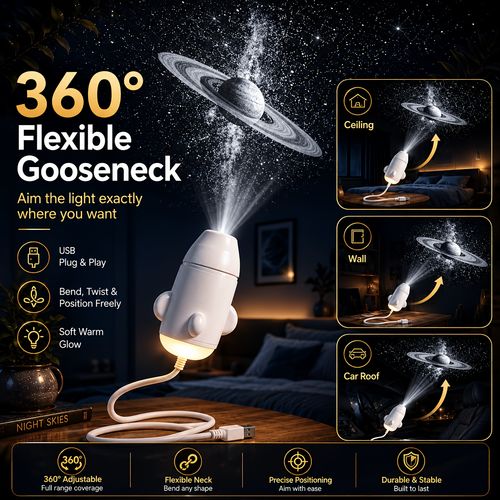 Galaxy Starry Sky Night Light Projector, 2 in 1 function with 6 slides, USB portable, adjustable brightness, 360 degree rotating projection of the Milky Way and ocean, suitable for bedrooms, ceilings, home and car interior decoration.