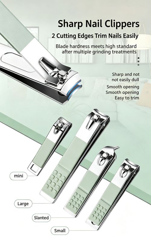 30 piece stainless steel nail clipper set, PU leather case