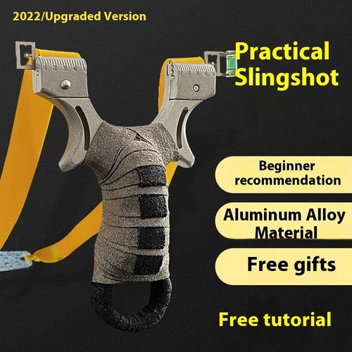 HAPPYJACK Outdoor Adult Aluminum Alloy Slingshot, powerful stainless steel bow, suitable for hunting, elephant hunting, and flat leather target shooting.