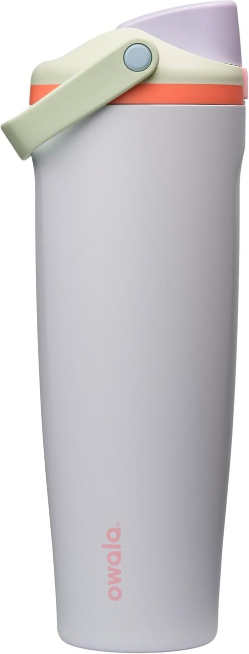 Owala FreeSip Sway Insulated Stainless Steel Water Bottle with Two-Way Spout, Built-In Straw and Bucket Handle, Made for Travel, School, and Sports, 40oz, BPA Free, Leak Proof, Black Cherry