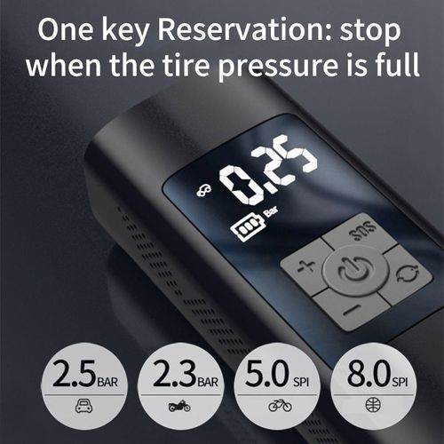 Universal multi-functional electric bicycle and car tire pump with light