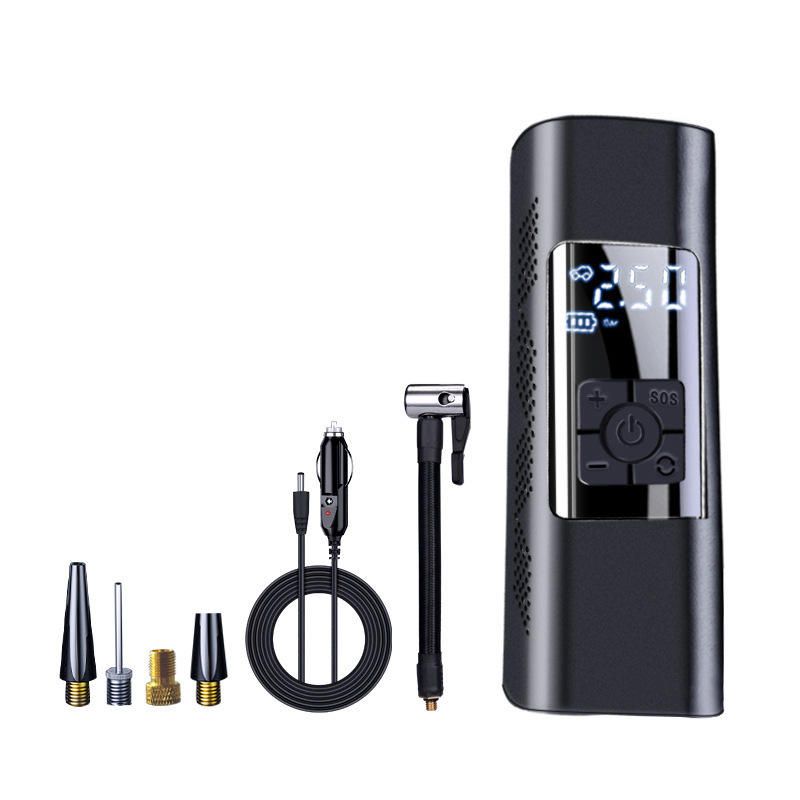 Universal multi-functional electric bicycle and car tire pump with light