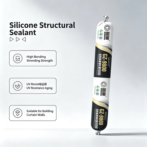 Guzhan 9800 High-Performance Structural Silicone Sealant for Curtain Walls: Neutral-curing, high-strength, and excellent weather resistance.  2 pieces