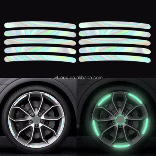 10PCS Car Wheel Fluorescent Stickers, Wheel Hub Reflective Warning Stickers for Electric Vehicles, Motorcycles, and Bicycles, Luminous Stickers for Night Visibility