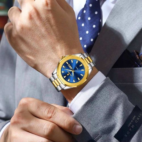 Blue stylish and luxurious men's watch