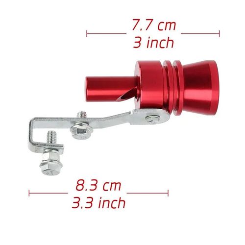 Turbo sound effect red aluminum alloy exhaust pipe muffler whistle, sporty style car accessory, universal fit.