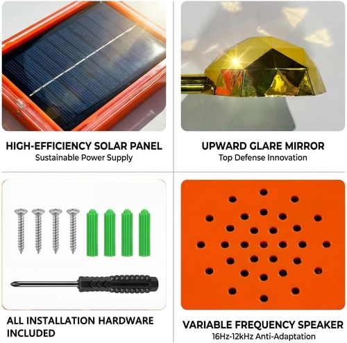 Bird Repellent Devices Outdoor with Sound & Reflective Deterrent
