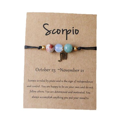 Natural stone beaded tiger's eye picture stone bracelet, twelve constellation bracelet wholesale