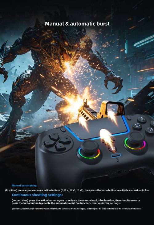 Wireless game controller for PC, featuring dual vibration, motion sensing, and LED lighting. Also compatible with PS5 wireless game controllers, featuring a Hall effect trigger and made of ABS material.