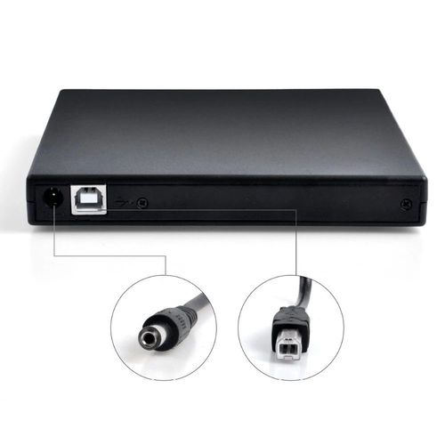 External CD DVD Drive USB 2.0 Slim Portable CD Reader High Speed ​​DVD Writer for Laptops and Desktop PCs  Windows OS & MacBook Pro Black