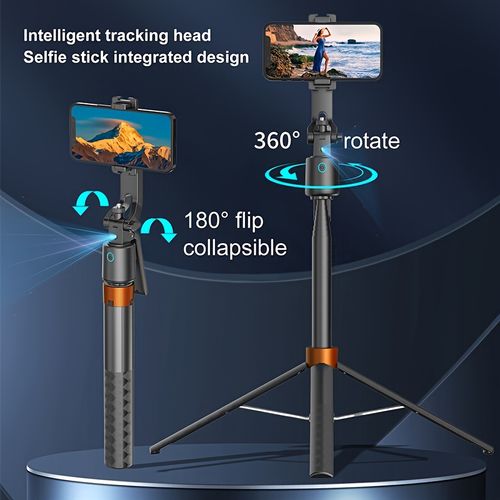 Selfie Stick Tripod with Fill Light, Phone Selfie Stick,Durable Stainless Steel Design,Bluetooth Remote Control,and Stable Three Legged Support for Live Broadcasts,Video Shooti