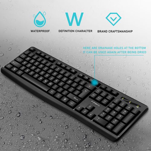 ROSEKEYSB Wireless Keyboard and Mouse Combo    Ergonomic Design with Silent Click, Suitable for Home Office PCs and Laptops