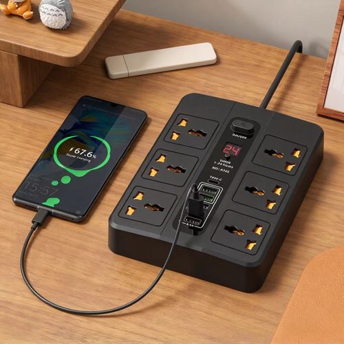 Universal socket with timed shut off, multi USB multi port power strip with wiring