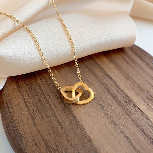 Double Loop Heart Necklace - Dainty Romantic Jewelry for Women