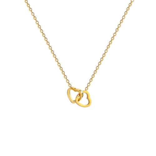 Double Loop Heart Necklace - Dainty Romantic Jewelry for Women