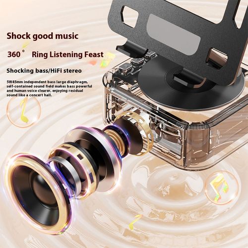 Hot Sale🔥60%OFF🔥360° Rotation Foldable Desk Tablet Stand Holder Table Smartphone Mount with Wireless Bluetooth Speaker Stereo USB Sound Box