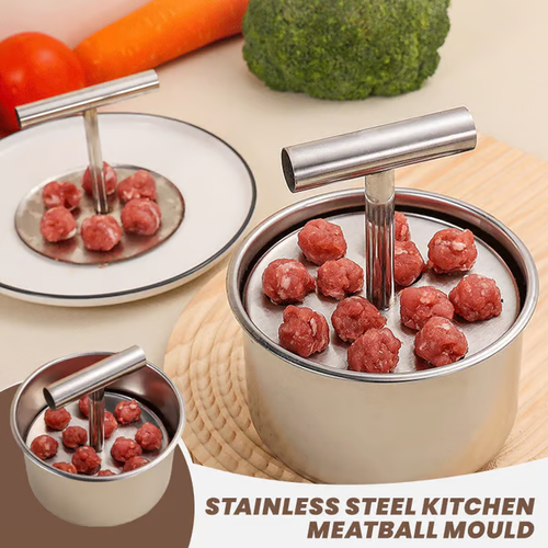12-Hole Kitchen Stainless Steel Meatball Mould – Non-Stick, Easy Release, Perfect for Homemade Meatballs