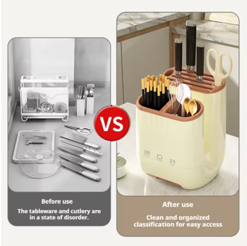 Hot Sale🔥60%OFF🔥Knife Holder Multi-Function Utensil Stand Knife Block Spoon Fork Kitchen Organizer Flatware Drainer Cutting board Storage Holder