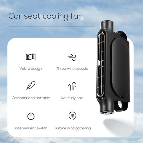 Hot Sale🔥60%OFF🔥Portable Car Seat Cooling Fan USB Rechargeable Air Conditioner Fan for Rear Backrest Seat Cushion Auto Interior Accessories（Black）