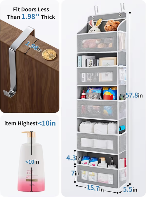 🧸Door Hanging Storage Rack - 5+5 Pockets for Everyday