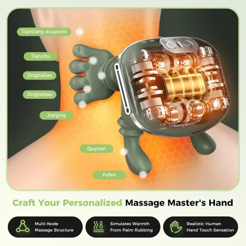 Bionic Finger Pressure Neck Massager Back and Shoulder Massager Electric Kneading Neck Deep Massage Muscle Relax