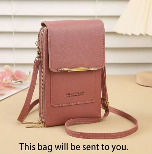 Limited-time🔥60%OFF🔥🎁Women's Touch Screen Mobile Phone Messenger bag🤩（Dark Pink）