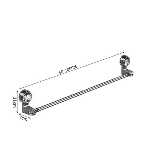 2‑Pack Suction Cup Wall Towel Rack – No Drilling, Retractable Towel Holder for Kitchen & Bathroom, Self‑adhesive Storage Shelf