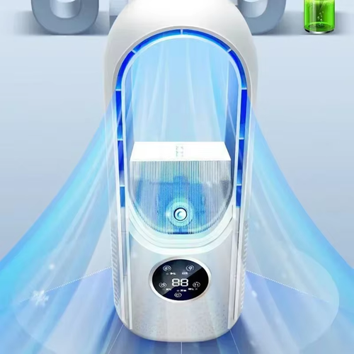 Hot Sale🔥60%OFF🔥Electric Bladeless Fan USB Air Cooling Fan 6 Gear Mini Conditioner Fan Portable Desktop Bladeless Humidification Cooler