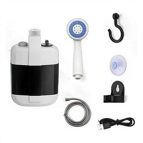 Handheld Smart Digital Rechargeable Outdoor Shower Gentle Water Stream For Camping Hiking Travel Daily Bath Use