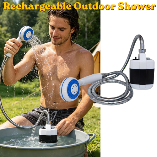 Handheld Smart Digital Rechargeable Outdoor Shower Gentle Water Stream For Camping Hiking Travel Daily Bath Use