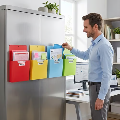 Hot Sale🔥50%OFF🔥Magnetic Utility & File Holder 2PCs set（ blue and red )