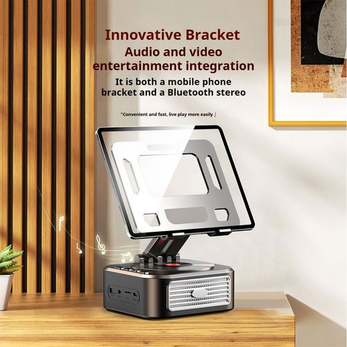 Hot Sale🔥60%OFF🔥360° Rotation Foldable Desk Tablet Stand Holder Table Smartphone Mount with Wireless Bluetooth Speaker Stereo USB Sound Box