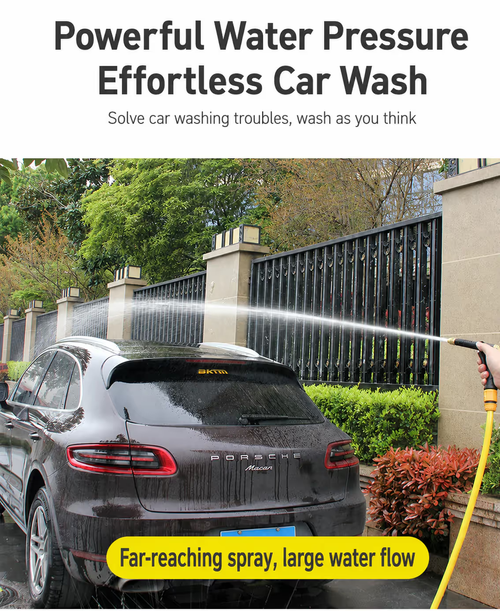 Portable High Pressure Water Sprayer, Adjustable Garden Hose Nozzle Sprayer, Car Washing & Maintenance Tool, Pet Cleaning Tool & Dealsforyoudays Includes a 10-meter water hose.