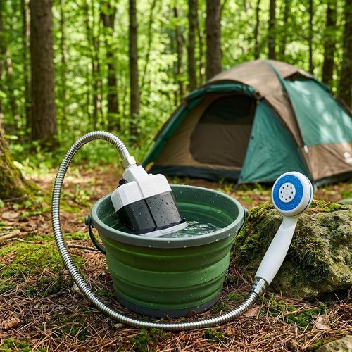 Handheld Smart Digital Rechargeable Outdoor Shower Gentle Water Stream For Camping Hiking Travel Daily Bath Use