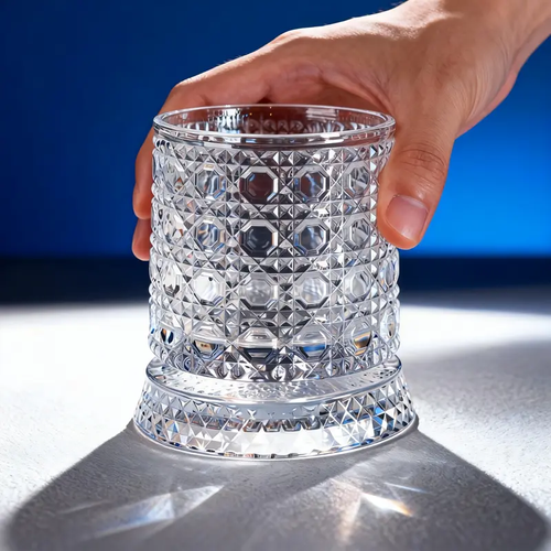 Luxury 360° Spinning Crystal Glass, elegant European-style bar supplies and gifts.4PCs set