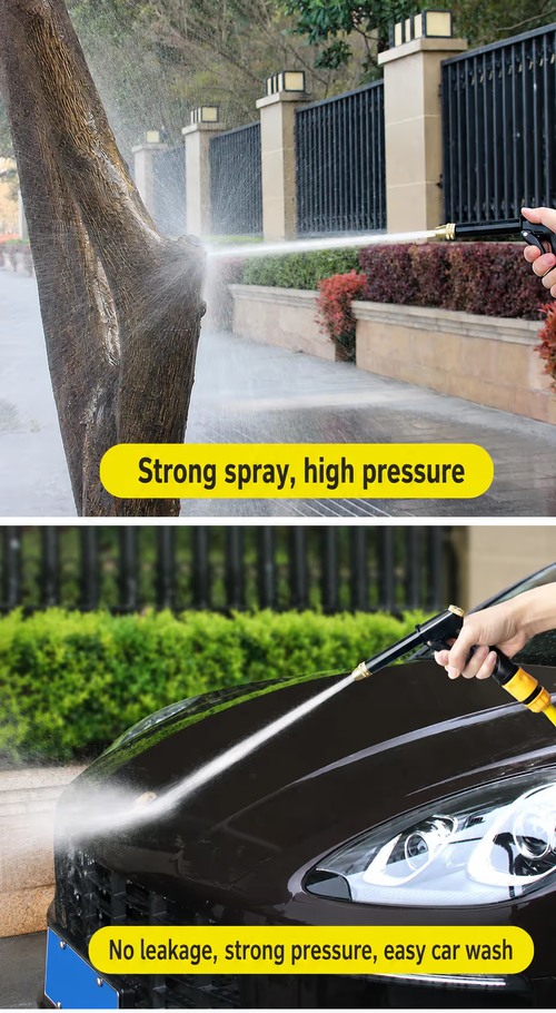 Portable High Pressure Water Sprayer, Adjustable Garden Hose Nozzle Sprayer, Car Washing & Maintenance Tool, Pet Cleaning Tool & Dealsforyoudays Includes a 10-meter water hose.