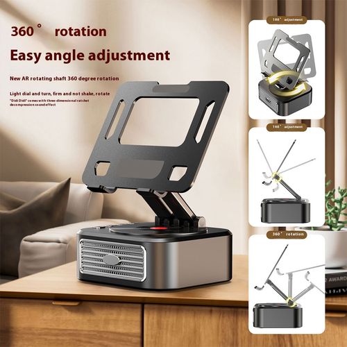 Hot Sale🔥60%OFF🔥360° Rotation Foldable Desk Tablet Stand Holder Table Smartphone Mount with Wireless Bluetooth Speaker Stereo USB Sound Box