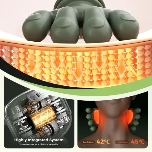 Bionic Finger Pressure Neck Massager Back and Shoulder Massager Electric Kneading Neck Deep Massage Muscle Relax