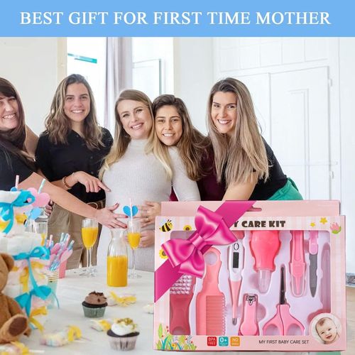 FunBlast Baby Grooming Kit - 10 Pieces Baby Toddlers Manicure Grooming Kit with Nail, Hair, Ear Grooming Tools, Healthcare Accessories Kit for New Born Baby & Toddlers (Pink)
