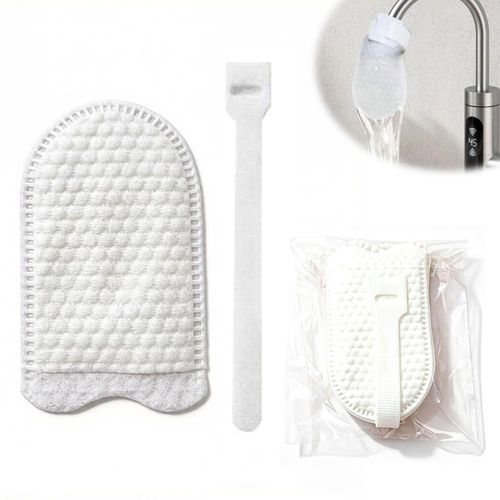 200pcs Universal Faucet Filter Cotton High Density Tap Water Filter Bag With Straps Anti-splash Kitchen Bathroom Purifier