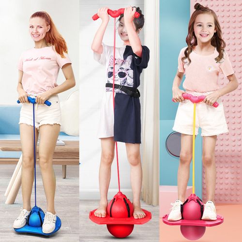Bounce Jump Trick Board with Handle and Pump High Jump Toy Pogo Ball Safe and Fun for Kids Boys Girls Indoor & Outdoor Play