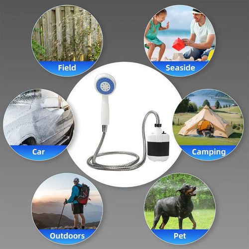 Handheld Smart Digital Rechargeable Outdoor Shower Gentle Water Stream For Camping Hiking Travel Daily Bath Use